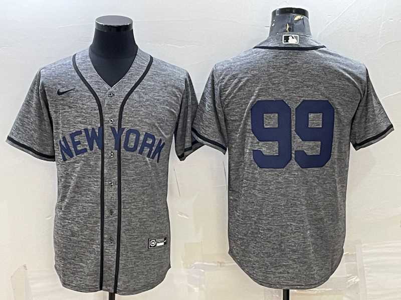 Mens New York Yankees #99 Aaron Judgey No Name Grey Gridiron Cool Base Stitched Jersey->new york yankees->MLB Jersey